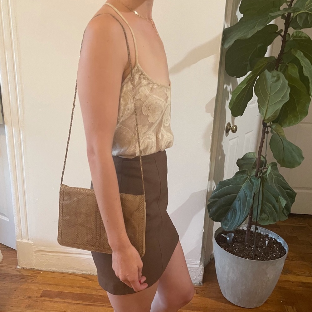 VTG Isda & Co Taupe Silk Linen Paisley Backless Sleeveless Cami Blouse Tank Top - Picture 11 of 16